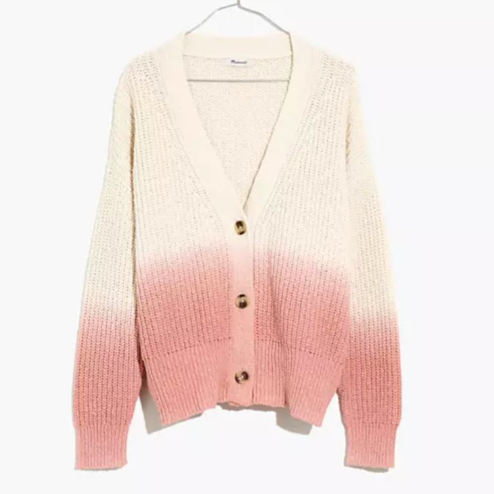 Madewell Dip-Dye Courtland Cardigan Sweater